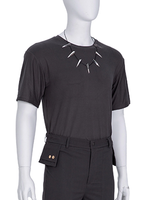 Animation What If T'Challa Star-Lord Halloween Cosplay Costume Dark Gray T-shirt
