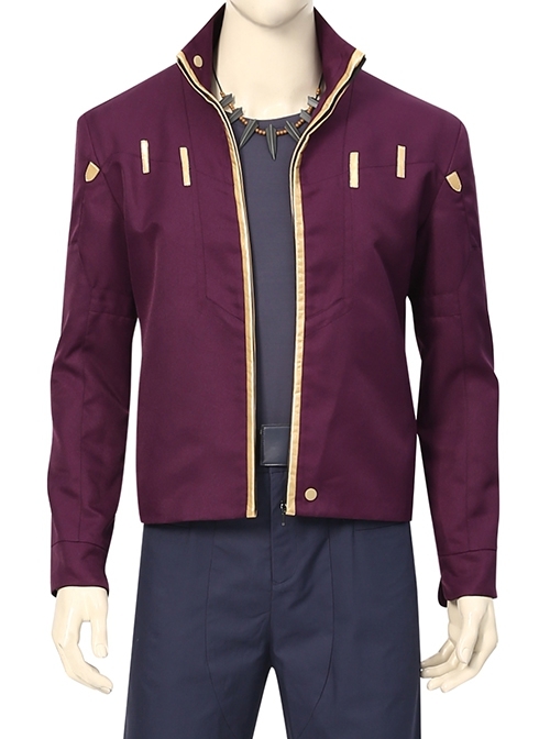 What If Season 1 Black Panther Matte Jacket Version Halloween Cosplay Costume Purple-red Jacket