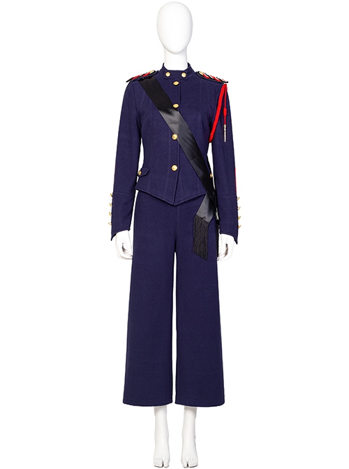 Motherland Fort Salem Dark Blue Uniform Halloween Cosplay Costume Blue Top
