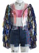 Birds Of Prey And The Fantabulous Emancipation Of One Harley Quinn Coloured Ribbons Jacket Suit Halloween Cosplay Costume Ribbons Jacket
