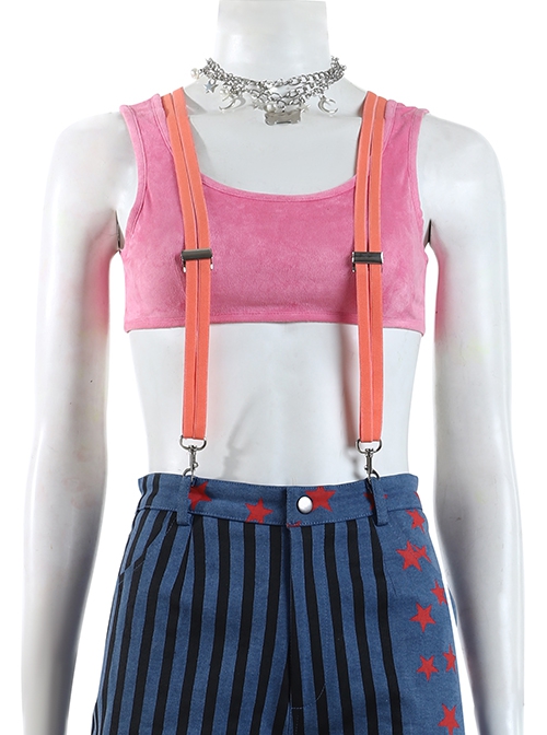 Birds Of Prey And The Fantabulous Emancipation Of One Harley Quinn Coloured Ribbons Jacket Suit Halloween Cosplay Costume Pink Vest