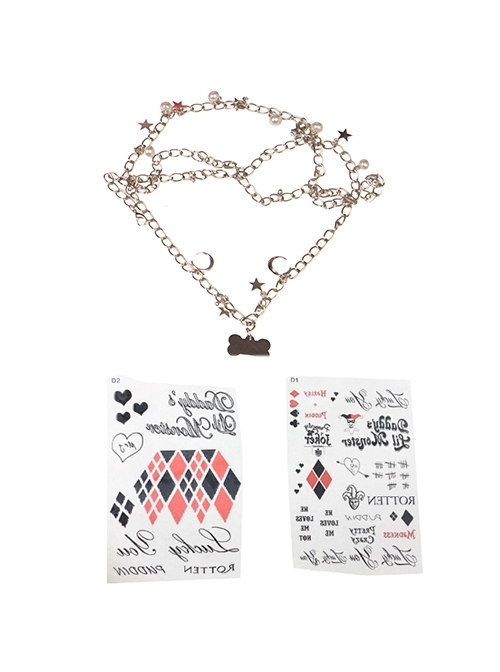 Birds Of Prey And The Fantabulous Emancipation Of One Harley Quinn Halloween Cosplay Accessories Necklace And Tattoo Stickers