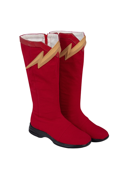 The Flash Season 6 Barry Allen Red Battle Suit Halloween Cosplay Accessories Red Boots