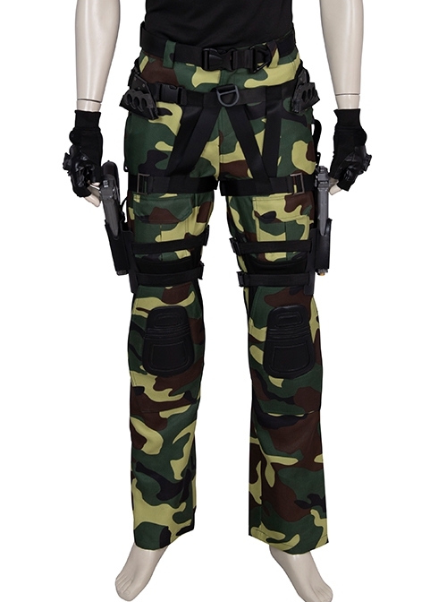 G.I.Joe Retaliation Roadblock Dwayne Johnson Halloween Cosplay Costume Green Camouflage Trousers