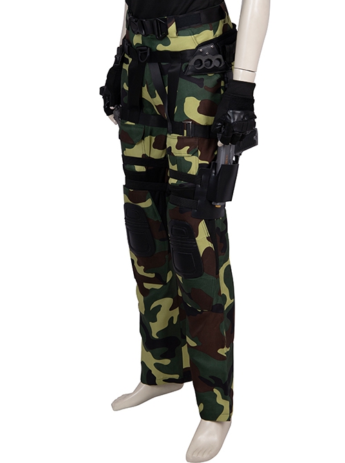 G.I.Joe Retaliation Roadblock Dwayne Johnson Halloween Cosplay Costume Green Camouflage Trousers