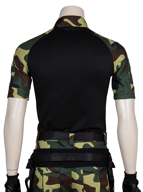 G.I.Joe Retaliation Roadblock Dwayne Johnson Halloween Cosplay Costume Green Camouflage Short Sleeve T-Shirt