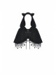 Stars Tassel Night Cat Gothic Lolita Black Hooded Cloak