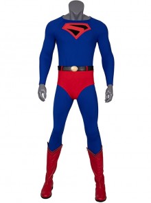Crisis On Infinite Earths Superman Blue Battle Suit Halloween Cosplay Costume Bodysuit