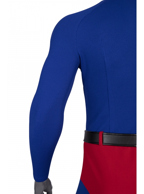 Crisis On Infinite Earths Superman Blue Battle Suit Halloween Cosplay Costume Bodysuit
