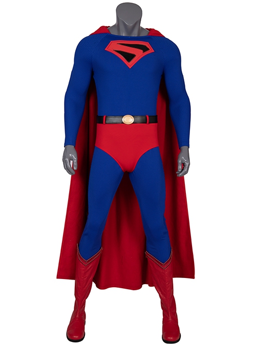 Crisis On Infinite Earths Superman Blue Battle Suit Halloween Cosplay Costume Bodysuit