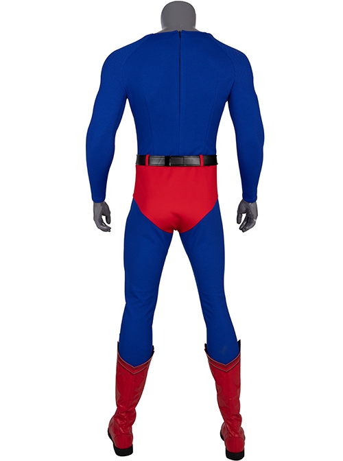 Crisis On Infinite Earths Superman Blue Battle Suit Halloween Cosplay Costume Bodysuit
