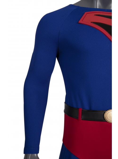 Crisis On Infinite Earths Superman Blue Battle Suit Halloween Cosplay Costume Bodysuit
