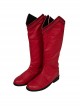 Crisis On Infinite Earths Superman Blue Battle Suit Halloween Cosplay Accessories Red Boots