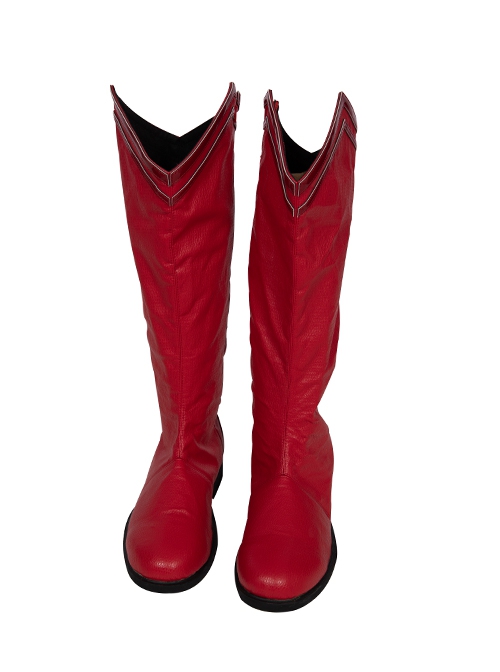 Crisis On Infinite Earths Superman Blue Battle Suit Halloween Cosplay Accessories Red Boots