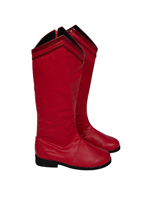 Crisis On Infinite Earths Superman Blue Battle Suit Halloween Cosplay Accessories Red Boots