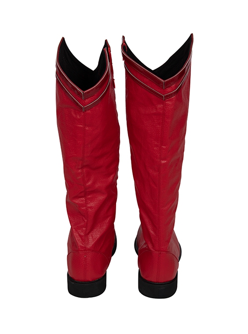 Crisis On Infinite Earths Superman Blue Battle Suit Halloween Cosplay Accessories Red Boots