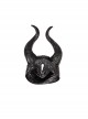 Maleficent Skeleton Embroidered Black Long Dress Halloween Cosplay Accessories Black Hat