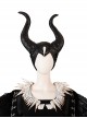 Maleficent Skeleton Embroidered Black Long Dress Halloween Cosplay Accessories Black Hat
