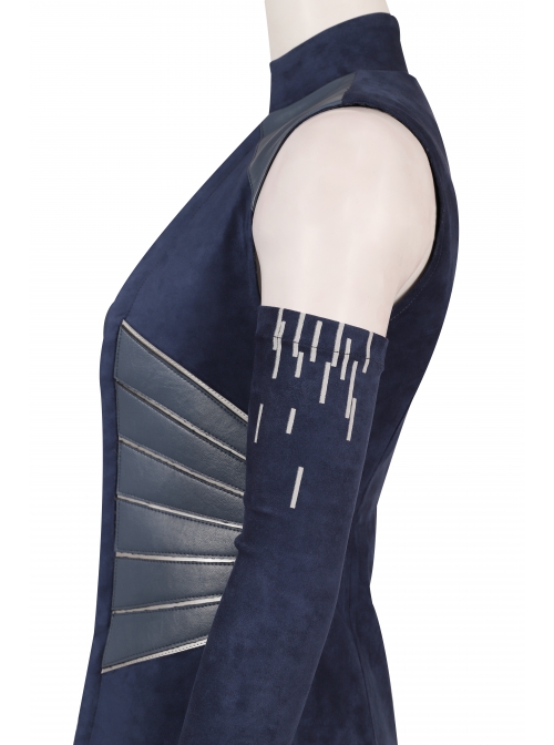 The Flash Season 6 Killer Frost Caitlin Snow Halloween Cosplay Accessories Dark Blue Oversleeve