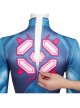 Game Metroid Samus Aran Halloween Cosplay Costume Blue Bodysuit