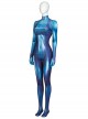 Game Metroid Samus Aran Halloween Cosplay Costume Blue Bodysuit