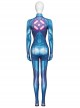 Game Metroid Samus Aran Halloween Cosplay Costume Blue Bodysuit