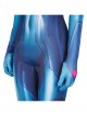 Game Metroid Samus Aran Halloween Cosplay Costume Blue Bodysuit