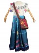 Encanto Mirabel Printing Children Long Dress Halloween Cosplay Kids Version Costume Full Set