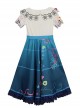 Encanto Mirabel Printing Children Long Dress Halloween Cosplay Kids Version Costume Full Set