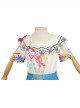 Encanto Mirabel Printing Children Long Dress Halloween Cosplay Kids Version Costume Full Set