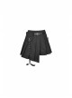 Rock Locomotive Punk Black Irregular Hem Pleated Skirt