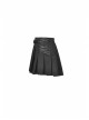 Rock Locomotive Punk Black Irregular Hem Pleated Skirt