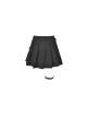 Rock Locomotive Punk Black Irregular Hem Pleated Skirt