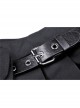 Rock Locomotive Punk Black Irregular Hem Pleated Skirt