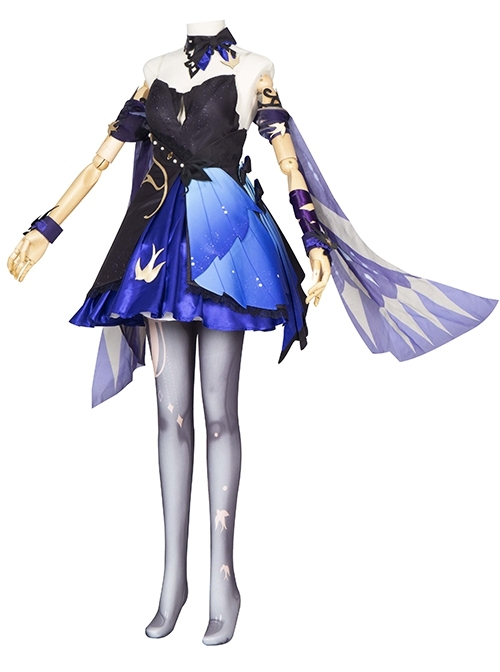 Game Genshin Impact Keqing Skin Outfit Opulent Splendor Second Design Halloween Cosplay Costume Full Set