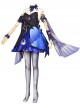Game Genshin Impact Keqing Skin Outfit Opulent Splendor Second Design Halloween Cosplay Costume Full Set