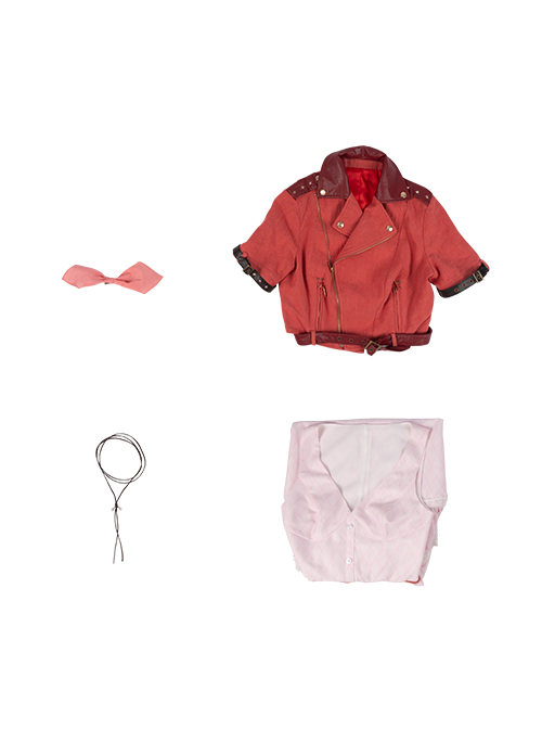 Final Fantasy VII Remake Aerith Gainsborough Halloween Cosplay Costume Set