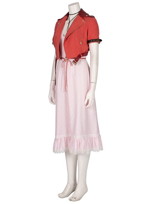 Final Fantasy VII Remake Aerith Gainsborough Halloween Cosplay Costume Set