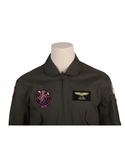 Movie Top Gun Maverick Captain Pete Mitchell Army Green Suit Halloween Cosplay Costume Set