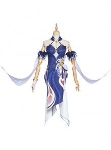 Game Genshin Impact Ningguang Skin Outfit Orchid's Evening Second Version Halloween Cosplay Costume Full Set