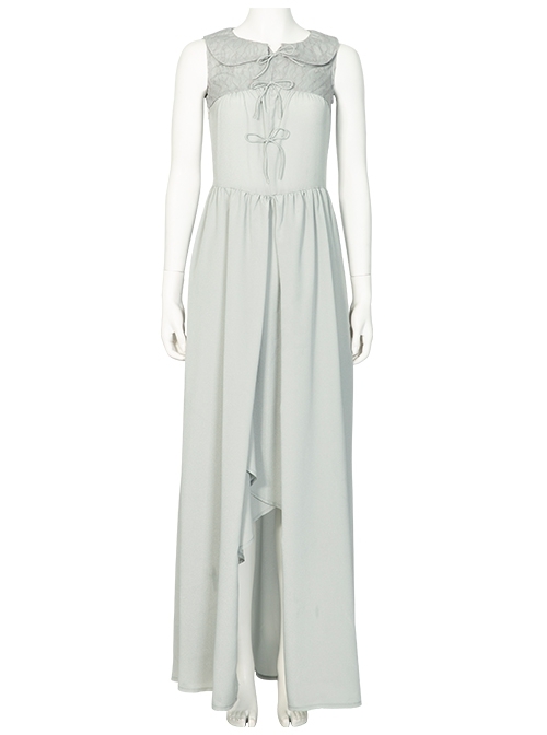 Game Elden Ring The Snow Witch Ranni Halloween Cosplay Costume Gray Sleeveless Dress