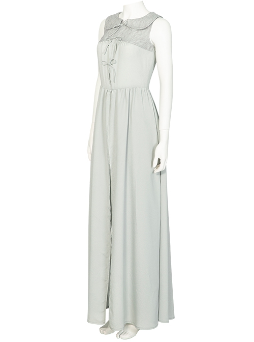 Game Elden Ring The Snow Witch Ranni Halloween Cosplay Costume Gray Sleeveless Dress