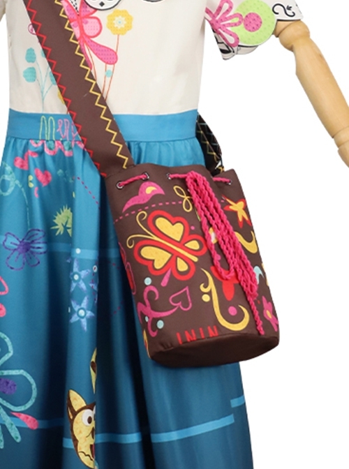 Anime Movie Encanto Mirabel Halloween Cosplay Kids Version Costume Printing Brown Children Bag