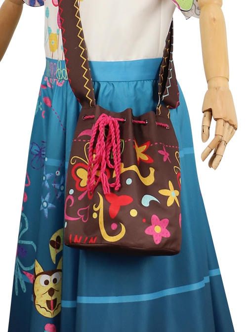 Anime Movie Encanto Mirabel Halloween Cosplay Kids Version Costume Printing Brown Children Bag