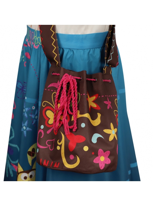 Anime Movie Encanto Mirabel Halloween Cosplay Kids Version Costume Printing Brown Children Bag