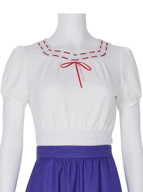 Animated Movie Encanto Luisa Halloween Cosplay Costume White Short Sleeve Top