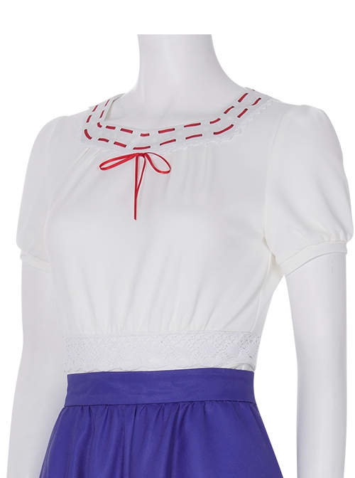 Animated Movie Encanto Luisa Halloween Cosplay Costume White Short Sleeve Top