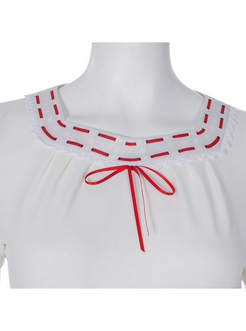 Animated Movie Encanto Luisa Halloween Cosplay Costume White Short Sleeve Top