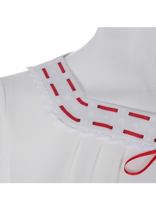 Animated Movie Encanto Luisa Halloween Cosplay Costume White Short Sleeve Top