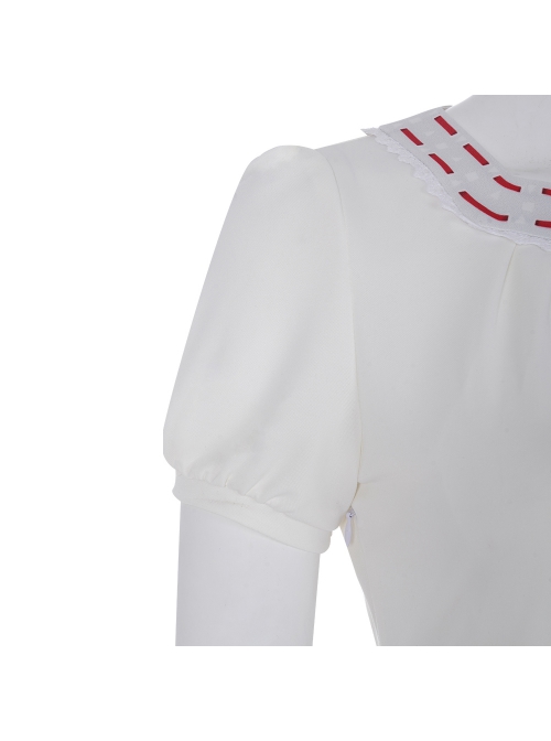 Animated Movie Encanto Luisa Halloween Cosplay Costume White Short Sleeve Top